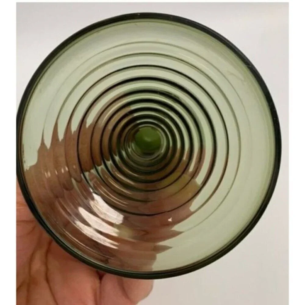 Theresienthal in Bavaria, glass pattern 544. Green Victorian vine glasses set 3